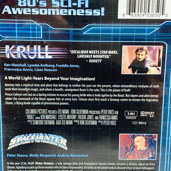Sci-Fi Double Feature (2015, DVD) Krull / Spacehunter 80's Classic - Picture 3 of 7